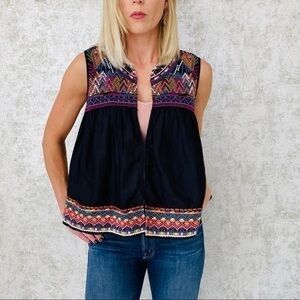 Anthro Velvet & Graham Embroidered Vest